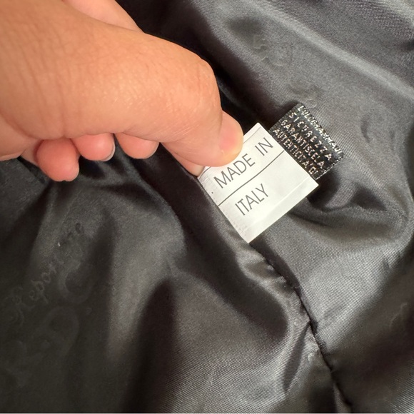 Vtg Reportage R.D.G Italia Black Mens Leather Bomber Jacket Size Medium - Picture 10 of 15